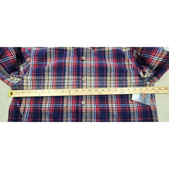 RidgeCut Tough Wear Red Blue Plaid Heavy Flannel Shirt Men’s Medium NWT - Picture 10 of 14